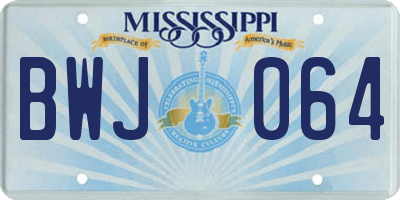 MS license plate BWJ064