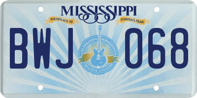 MS license plate BWJ068