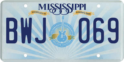 MS license plate BWJ069
