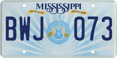 MS license plate BWJ073