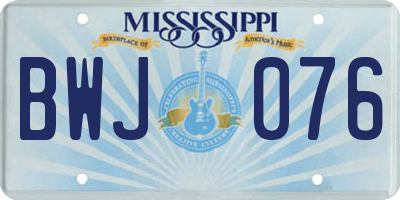 MS license plate BWJ076