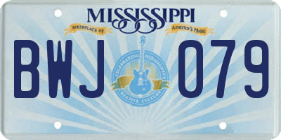 MS license plate BWJ079