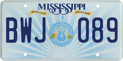MS license plate BWJ089