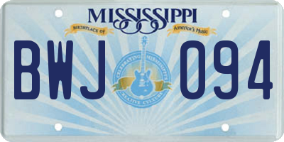 MS license plate BWJ094