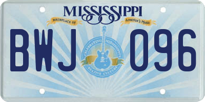 MS license plate BWJ096