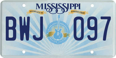 MS license plate BWJ097