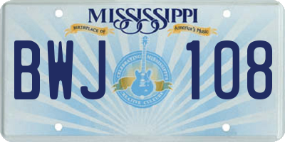 MS license plate BWJ108
