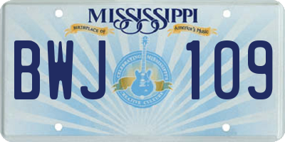 MS license plate BWJ109