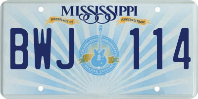 MS license plate BWJ114