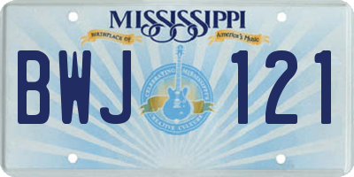 MS license plate BWJ121