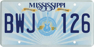 MS license plate BWJ126