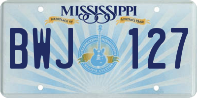 MS license plate BWJ127