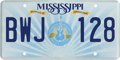MS license plate BWJ128