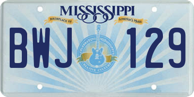 MS license plate BWJ129
