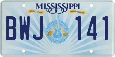 MS license plate BWJ141