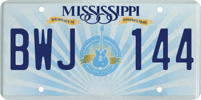 MS license plate BWJ144