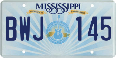 MS license plate BWJ145