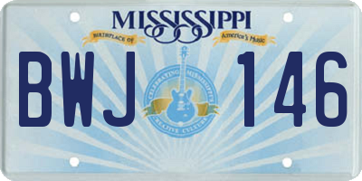 MS license plate BWJ146
