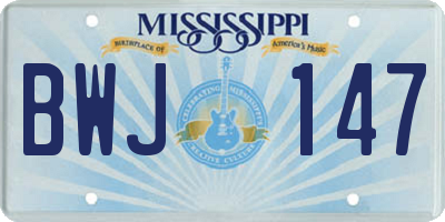 MS license plate BWJ147