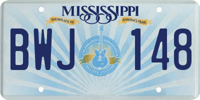 MS license plate BWJ148