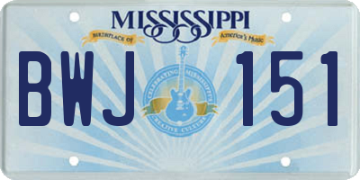 MS license plate BWJ151