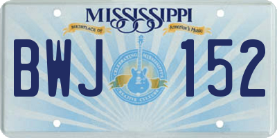 MS license plate BWJ152