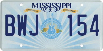 MS license plate BWJ154