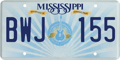 MS license plate BWJ155