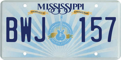 MS license plate BWJ157