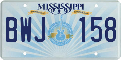 MS license plate BWJ158