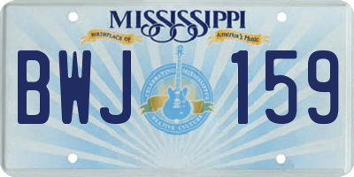 MS license plate BWJ159