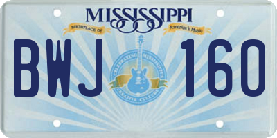 MS license plate BWJ160