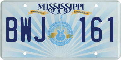 MS license plate BWJ161