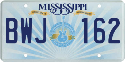 MS license plate BWJ162