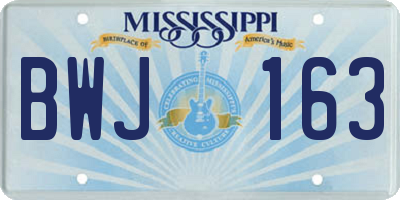MS license plate BWJ163
