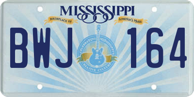 MS license plate BWJ164