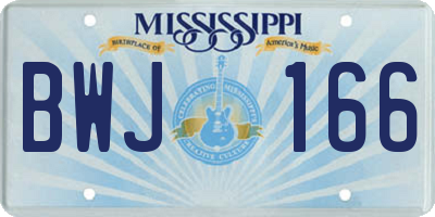 MS license plate BWJ166