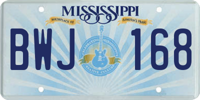 MS license plate BWJ168