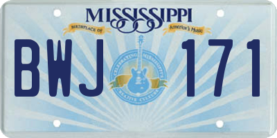 MS license plate BWJ171