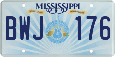 MS license plate BWJ176