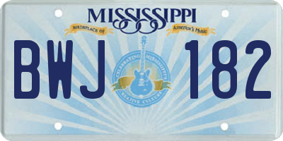 MS license plate BWJ182