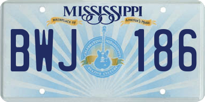 MS license plate BWJ186