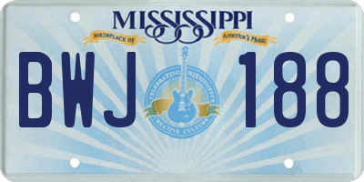 MS license plate BWJ188