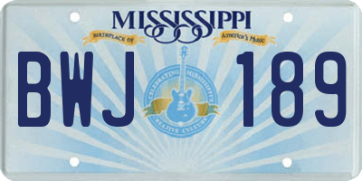 MS license plate BWJ189