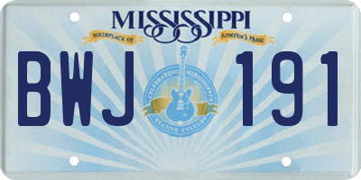 MS license plate BWJ191