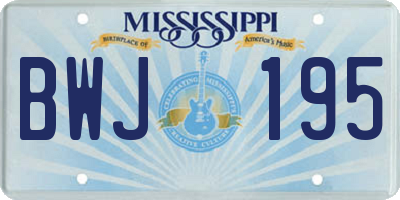 MS license plate BWJ195