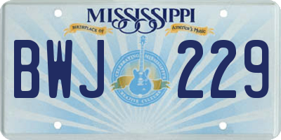 MS license plate BWJ229