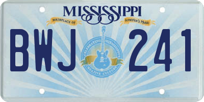 MS license plate BWJ241