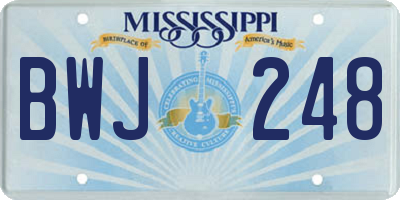 MS license plate BWJ248