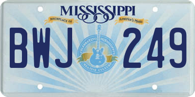 MS license plate BWJ249